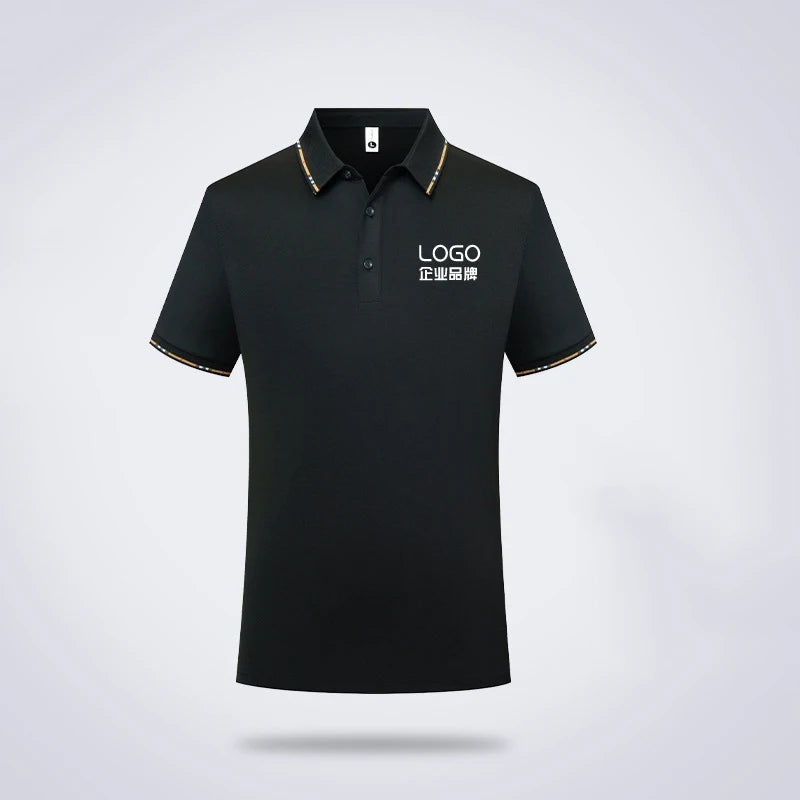 Customized Logo Workwear Lapel T-Shirt Advertising Cultural Shirt Event Group Uniform Camisas De Hombre Oversize
