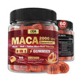 Sugar Free Vegan Maca Root Gummies with Ashwagandha Tribulus Terrestris for Men & Women Natural Energy Mood & Immune Support