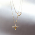 Cute Creative Fancy Pure 925 Sterling Silver Yellow Zircon Small Insect Bee Shaped Pendant Necklace for Women Girls