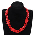Fashion Red Acrylic Link Barbed Brambles Rivets Wire Necklace Rock Punk Thorns Spike Choker Necklace for Man Women