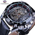 Forsining Mechanical Watch Men Genuine Leather Hollow Out Wristwatches Luxury Waterproof Steampunk Automatic Watches Men's