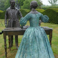 High Quality Custom Made Modern Bronze Prince Princess Sculpture Life Size Couple Digital Printing Polished Casting Technique