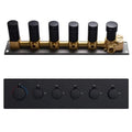 6 Handles 5 Functions Black Chrome Polished Modern Brass Shower Diverter Thermostatic Valve Pressure Balanced Mixer
