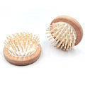 Custom Logo Laser Hair Comb Wooden Beaded Round Hair Brushes Cleaning Brush Set