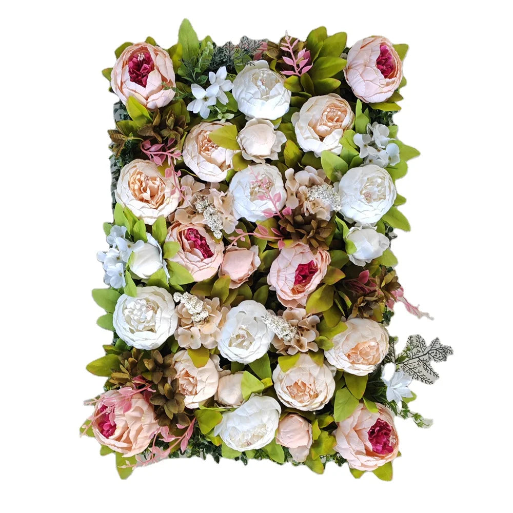 SZ0460 Wholesale Beauty Salon Decor 3d Flower Wall Panel Silk Peony Artificial Flower Wall Panel Multicolor Flower Backdrop