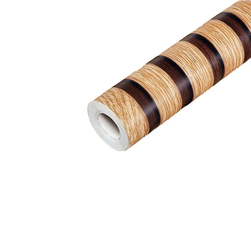 Modern Waterproof Wood Grain Stickers Self-Adhesive Furniture Renovation Peel Stick Wallpapers Wooden Door Decorative Wallpaper