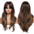 Dark Brown Wave Wig Is Suitable for Women's High Temperature Fiber Wig and Advanced Synthetic Wig