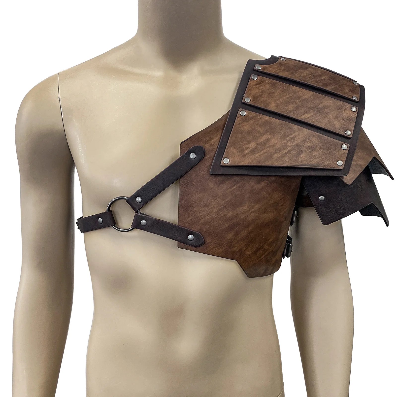 Medieval PU Leather Single Shoulder Armor Knight Warrior Pauldrons Gladiator Drama Cosplay Accessories Photography Props