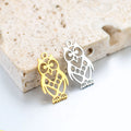 Cute Cartoon Animal Charms Stainless Steel Hollow Owl Pendants for DIY Necklace Bracelet Jewelry Making Wholesale (SZ101)