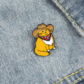Cartoon Cute Kitten Brooch Enamel Cat Pin Western Cowboy Cat Badge for Backpacks Fits Women Men Girls and Boys