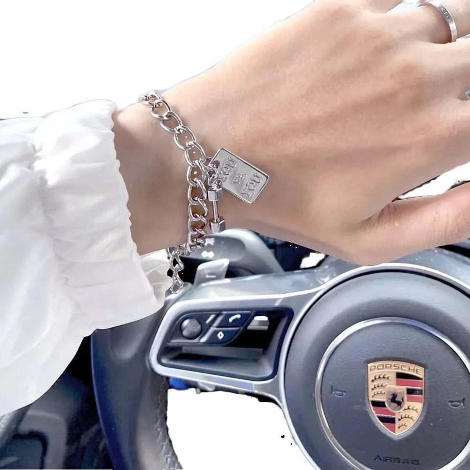 Men's Cool Bracelet Watch Accessory Beaded Ball Shape Zinc Alloy Material for Party Matching Men's Style