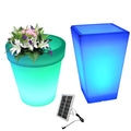 Led Flower Pots /Solar PE Plastic Illuminated Large Outdoor Pots LED RGB Garden Pots & Planters With Different Size