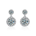 Luxury 925 Silver 2 Carat Moissanite Pendant Earrings for Women for Parties & Weddings Jewelry