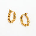 New PVD Gold Plated Double Chain Earring New Stainless Steel Jewelry