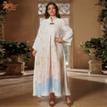 Arabic Temperament Elegant Long Dresses Jacquard Gradient Color  Moroccan Saudi Kaftan Abayas Robe 2024