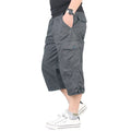Lightweight Cotton Multi-pocket Shorts Suitable for Outdoor Hiking and Summer Work Wear with Elastic Waistband and Side Pockets