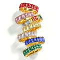 Wholesale Hot Sale Vintage Rainbow Color Engagement Wedding Crystal Diamond Fashion Jewelry Rings