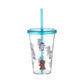24oz Kids Favorite Cute Cartoon Sublimation Custom Popular 700 Ml Reusable Plastic Cup with Straw and Lid