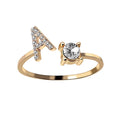 Custom AAA Zircon Adjustable 26 Letters Initial Rings for Girls