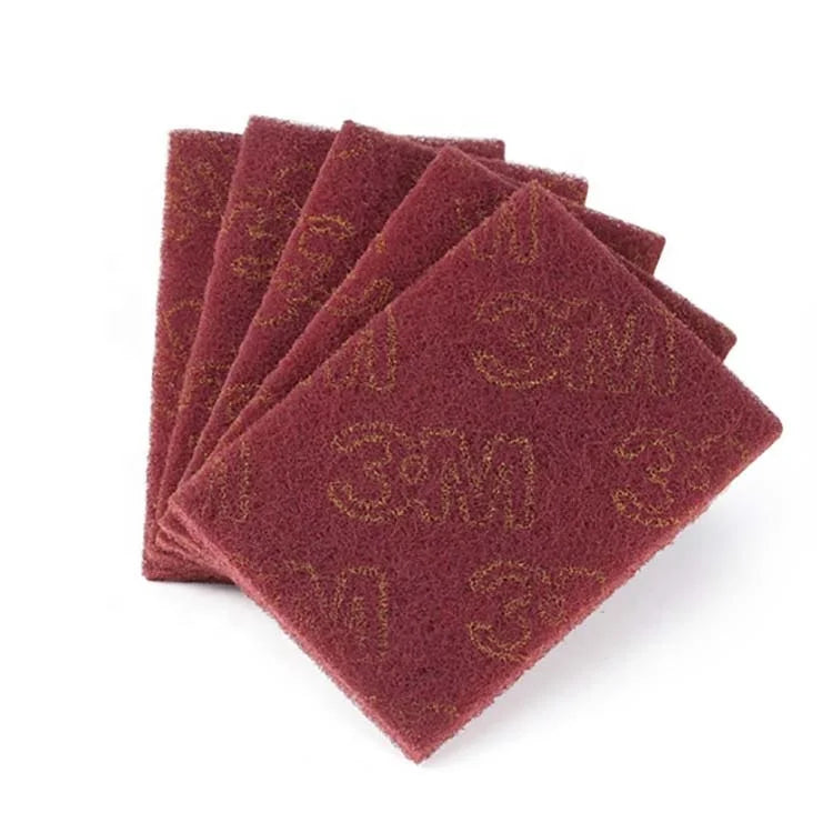 High-performance 3M 7447 Industrial Marron Scouring Pad Hand Pad 6*9 Inch for Polishing Deburring