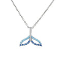 Dolphin Tail Ocean Necklace Jewelry Pure Silver 925 Fish Tail Pendant with Chain for Women