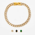 Handmade Zircon Iced Out Diamond  Tennis Bracelet Stainless Steel Bracelets Jewelry