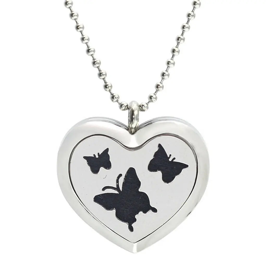 Mom & Kids Heart Shape  Essential Oil Perfume  Aromatherapy Diffuser Jewelry Pendants  Locket for Necklace Chains