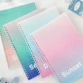 Fashion Design Gradient Color Cover Spiral Binding Notebook A5 Size Weekly and Monthly Planner Journal Notebook