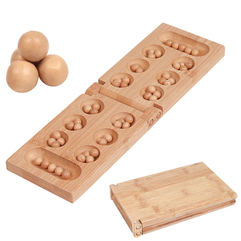Foldable Chess Educational Toy Mancala Board Game Kids Funny Wooden Board Game