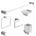 New 6-Piece Wall Mounted Zinc Alloy Bathroom Hardware Set | Modern Luxury Toilet Accessory Kit for Hotel & Apartment