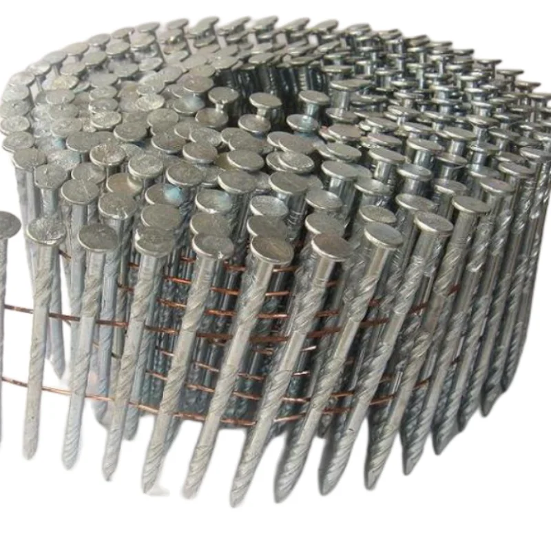 2-1/4" X .099 Steel Screw Shank Roofing Nail with Diamond Point and Smooth Shank for Wood Pallet