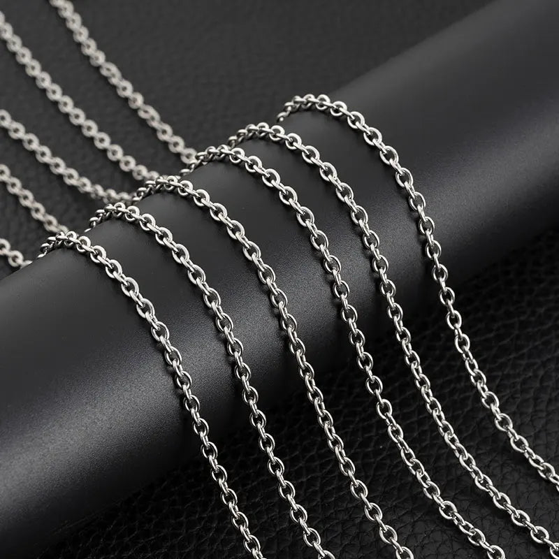 PB077 60/70cm 0.8*3mm Stainless Steel Exquisite Cheap Cross Chain Quantity Can Be Customized Length
