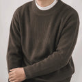 OEM Crewneck Polyamide Acrylic Wool Autumn Winter Thickened Solid Color Top Men's Knitted Sweater