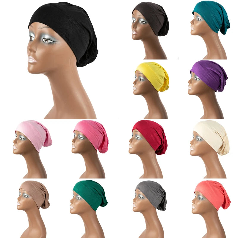 Classic Muslim Hijab Under Scarf Inner Cap Women Girls Cotton Turban Caps Bottoming Hat Cap