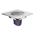 Wholesale Chrome Plated Shower Drain with Anti Odor Drainer Capsule Pattern Grate 10x10CM Square Brass Bathroom Floor Drain