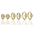 SP Fashion S925 Geometric Cubic Zirconia Gold 925 Sterling Silver 6/8/10MM Hoop Earring for Women