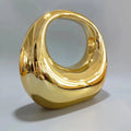 Womens Evening Clutch Bag Candy Color Gold Transparent Half Moon Bag Banquet Box Acrylic Evening Bag