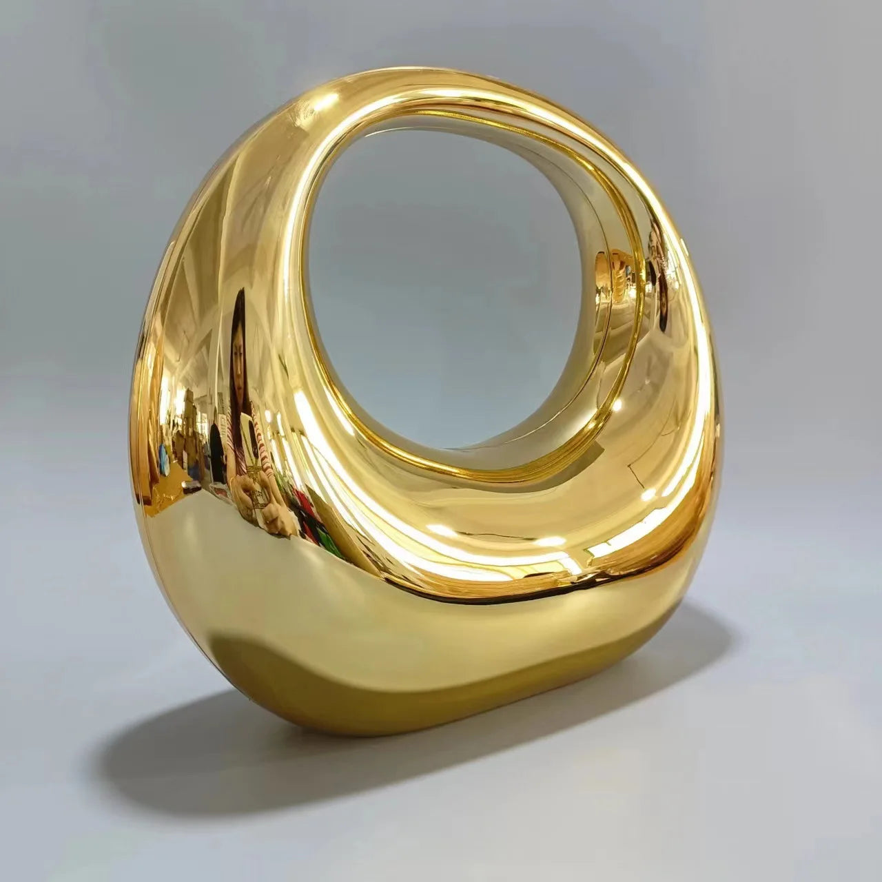 Womens Evening Clutch Bag Candy Color Gold Transparent Half Moon Bag Banquet Box Acrylic Evening Bag