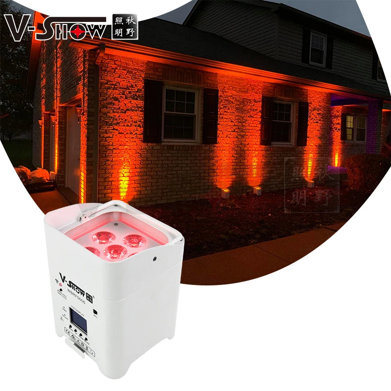 VShow Shipping From Euro 4pcs with 1pcs Soft Bag 6pcs 18w RGBWA UV 6 in 1 Led Par Light Wireless Battery