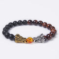 Natural Stone Jewelry Charm Lava Dragon Head Mixed Beaded Bracelet ST344