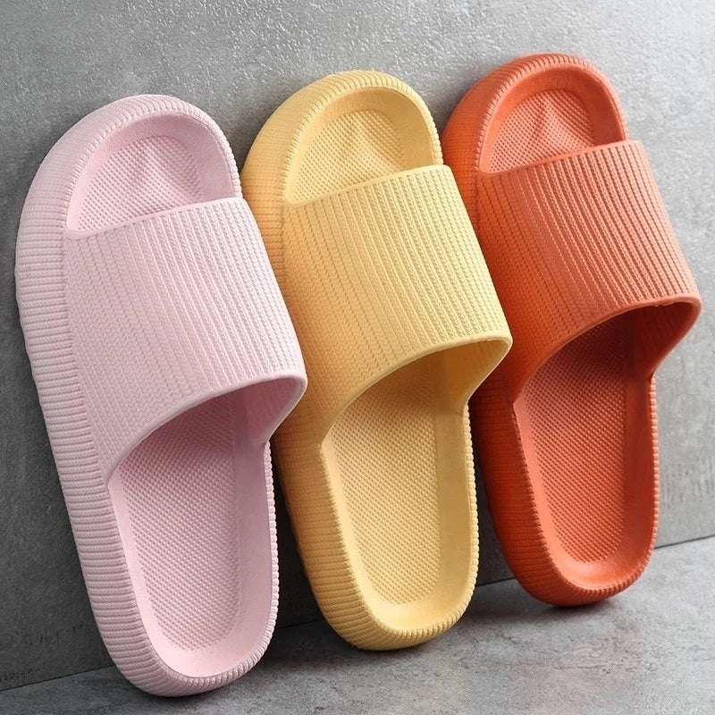 Men Women Thick Platform Home Slippers Fashion Non-slip EVA Bathroom Slides Woman Sandals 2022 Summer Soft Flip Flops