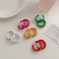 Summer Fresh 3Cm Multi Colors Acrylic Thick Round Earrings Candy Colors Resin C Shape Hoop Earrings Women