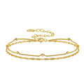 RINNTIN SB131 FIne Jewelry Water Ware With Satellite Chain Bracelet 925 Sterling Silver Brazalete Layered Chain Bracelet Women