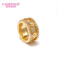 Customize Silver925 Moissanite Rotating Ring Yellow Gold Plated Hiphop Gear Shape Pave Setting Moissanite Turning Ring Gifts