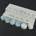 Wholesale 6-25mm Natural Stone Double Flared Flat Ear Plug Opal Amethyst Ear Gauge Obsidian Stone Expander Wedding Engagement