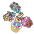 Factory Price 5d Diy Diamond Painting Keychain 5 Pieces Ice Cream Uv Printing Diamond Art Simple Children's Puzzle Key Ring