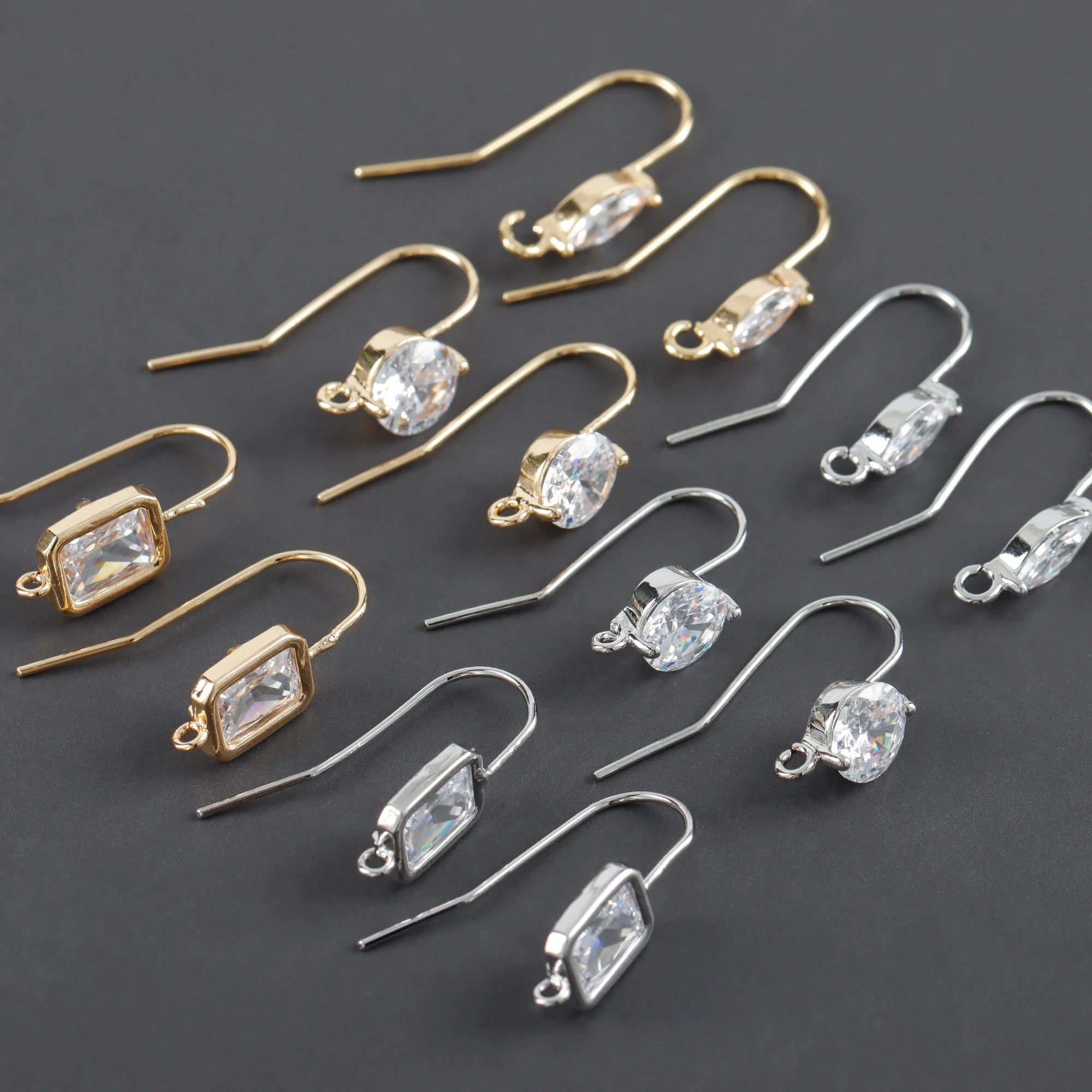 M1058 10pcs/lot 18k Gold Plated Metal Earrings Hooks Wholesale DIY Jewelry Making Accessories for Women Bag Packed