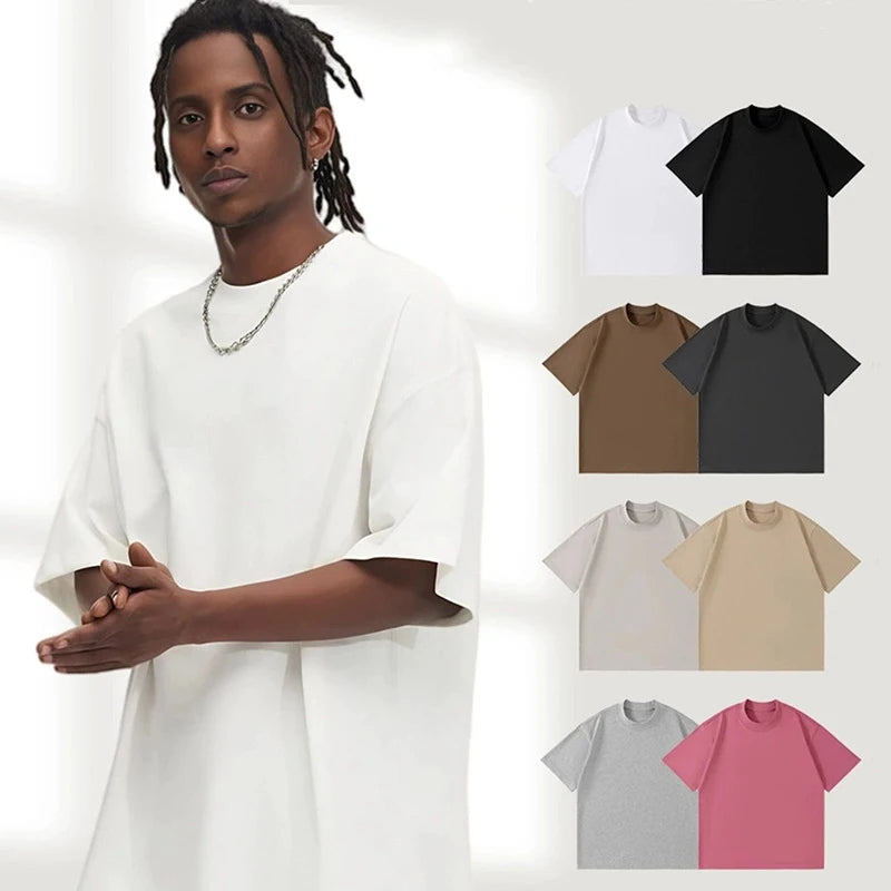 High Quality Heavyweight Shirts Graphic Boxy Cropped Fit Tee Men's T-shirts Casual Oversized Tshirt Blank Custom t Shirt for Men