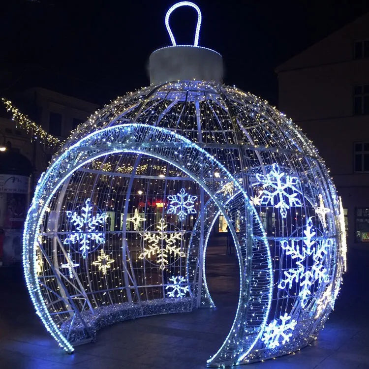 Outdoor Christmas Decorations Lights Giant Walk Through 3D Christmas Ball Arch Door with  Low Price