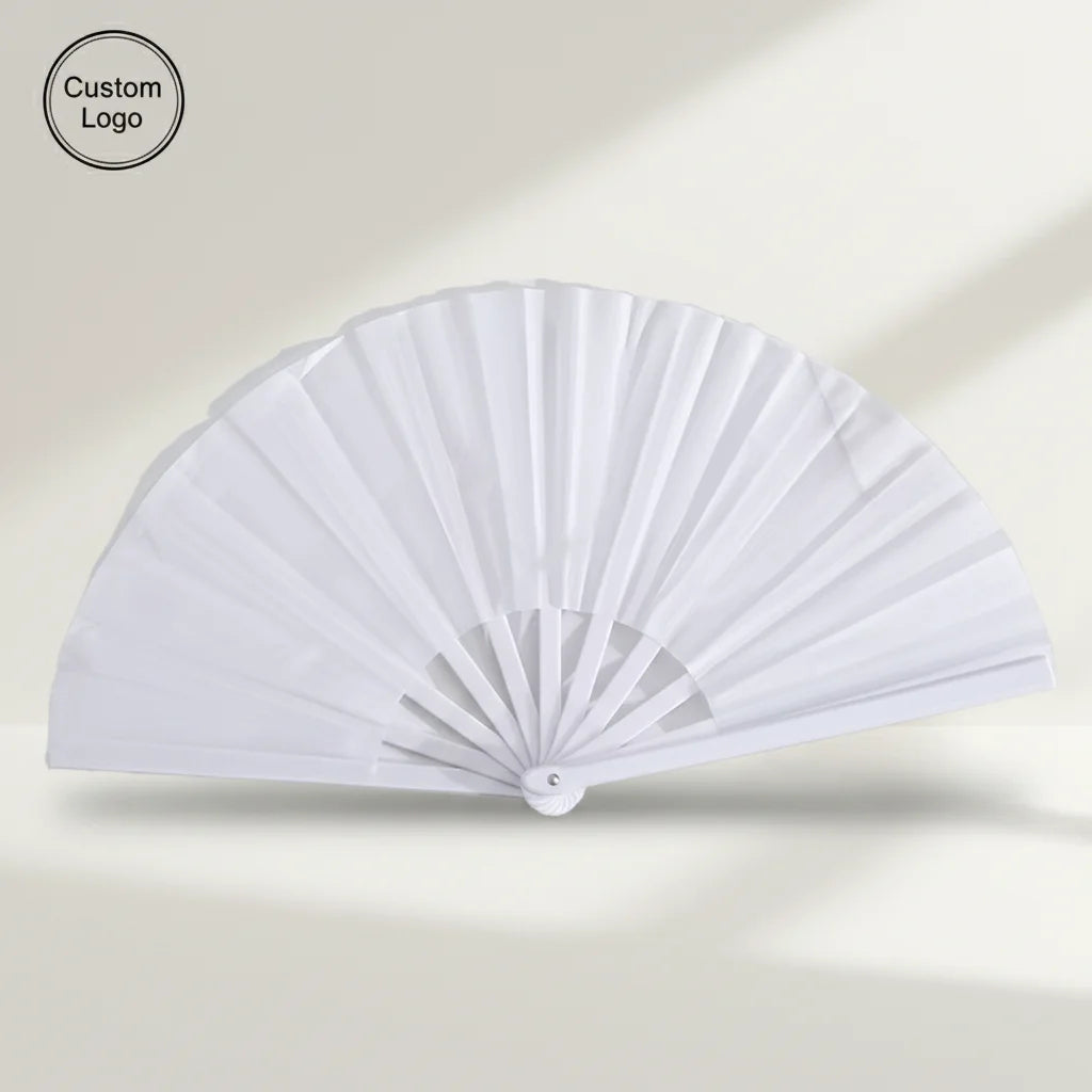 Custom Logo Large Bamboo Hand Fan Sublimation Folding Fans Handheld Decorative Fans for Promotion Weddings Corporate Events
